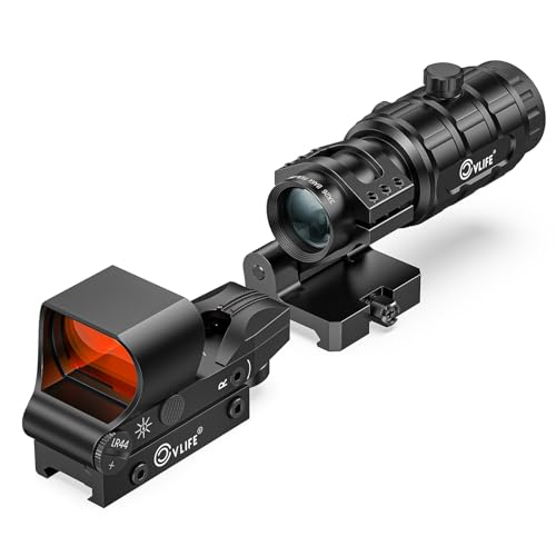 CVLIFE Black with 3X Magnifier Combo - 40mm Multi-Reticle, Absolute Co-Witness