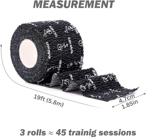 Premium Weightlifting Thumb Tape - Hook Grip Wraps for Powerlifting & Cross Training - 24 Rolls Black
