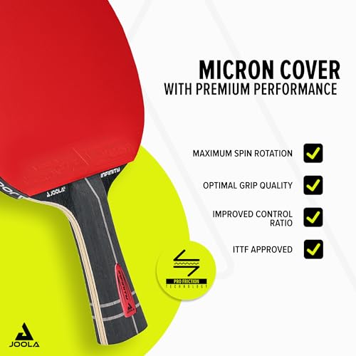 JOOLA Infinity Z Pyramid Carbon ITTF Approved Professional Table Tennis Bat - Advanced Player Paddle with High-Tech Fibre and 7-Layer Blade