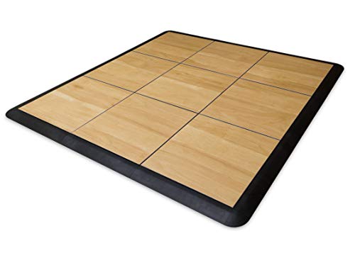 Big Floors Portable Dance Floor Tiles - Light Maple, 3x3 ft, 21 Piece Interlocking Kit with Edges - Light Maple / 3'x3' (9 sq ft)