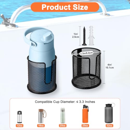 Linkstyle 2-Pack Boat Mesh Storage Bags with Reflective PVC, Waterproof Marine Organizer - Black