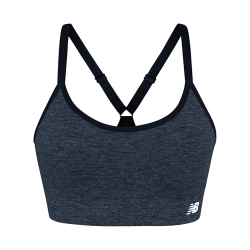 Women's Sports Bras 3 Pack - Medium Impact Seamless Cami with Removable Pads - Navy, Blue, Grey