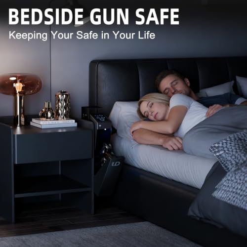Drop-Down Biometric Gun Safe with 3 Ways Access - Nightstand, Desk, Vehicle, Variation of THIS listing