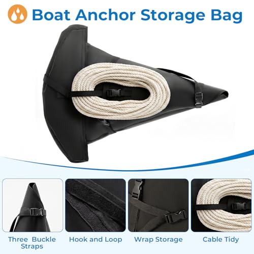 Boat Anchor Storage Bag - Heavy Duty Neoprene Wrap with Buckle Straps, 32x26 Inches