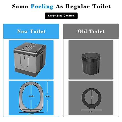 Square Portable Camping Toilet for Adults Foldable & Heavy Duty - GLXPJU