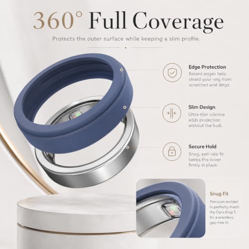 Oura Ring 5 Silicone Cover Set - Black and White, S Size (6-10)