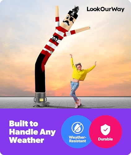Pirate Themed 10ft Inflatable Tube Man - Wacky Waving Air Dancer for Business Promotion - Blower Not Included