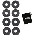 Micro Gainz 1-Inch Center Hole Fractional Weight Plate Set - Black, 8 Pieces