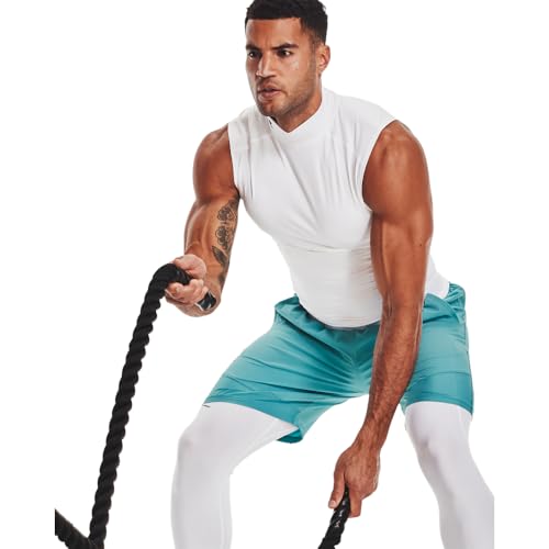 Under Armour HeatGear Armour Compression Mock Sleeveless Small White & Black