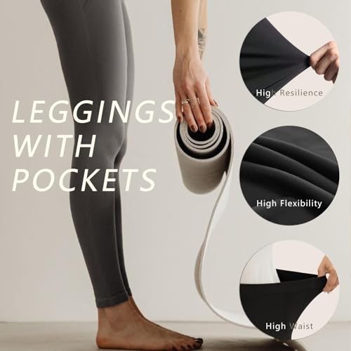 Women’s Black Leggings with Tummy Control - 5 Pack Butterly Soft Athletic Pants