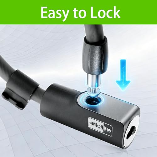 Heavy Duty Electric Scooter Lock 4FT 12mm Steel Cable with Mounting Bracket