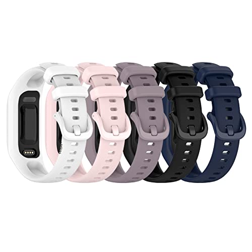 Small 5 Pack Silicone Replacement Bands for Garmin Vivosmart 5 - Multi-Color Wrist Straps for Women Men