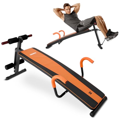 Adjustable Sit Up Bench for Abs with Reverse Crunch Handle - Heavy Duty Core Workout Equipment