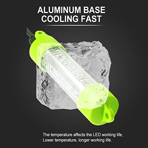 45W Waterproof Underwater Fishing Light - Green, 17ft Wire, Battery Clips
