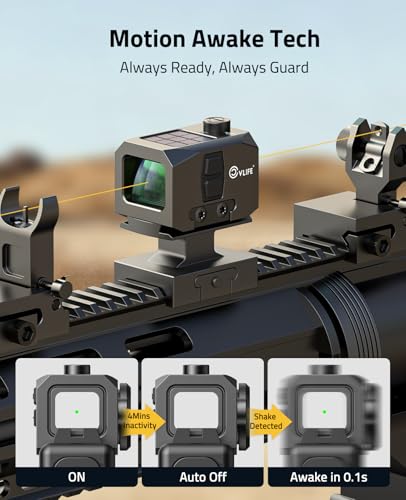 CVLIFE Green 3 MOA Dot Red/Green Enclosed Reflex Sight for ACRO, Shockproof & Solar Powered
