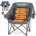 Huskfirm 1 Pack Oversized Heated Camping Chair with USB, 3 Adjustable Heat Levels, Grey