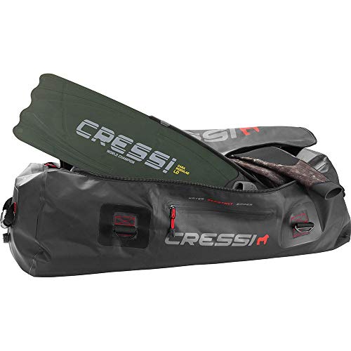 Large Waterproof Scuba Diving Equipment Bag - 135L Capacity, Black