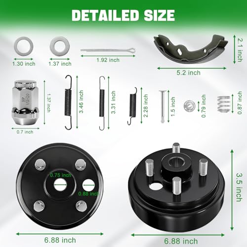 Golf Cart Brake Drum Assembly Kit for EZGO TXT Electric 1996-Up