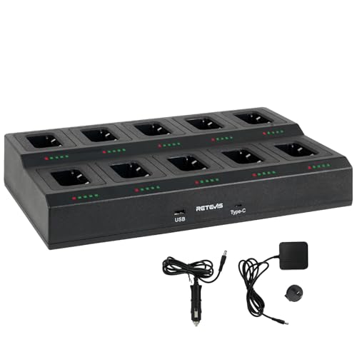 Retevis RT68 Walkie Talkie 10-Way Charger Multi Unit Rapid Charger - 1 Pack