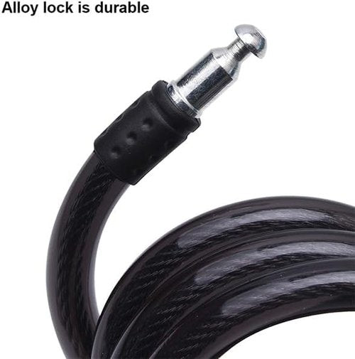 Edward Tools Bike Lock with Keys - Heavy Duty 12mm Thick Security Cable with Shear Resistant Cover - Quick Lock/Unlock - Includes 2 Keys - Lock for Scooter