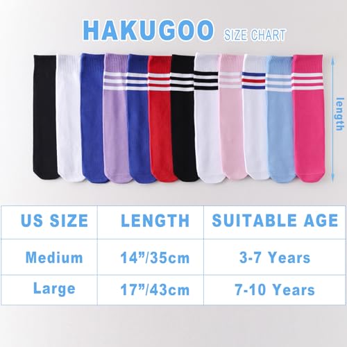 Kids Knee High Soccer Socks - Striped Team Tube Socks for Toddlers 3-10 Years