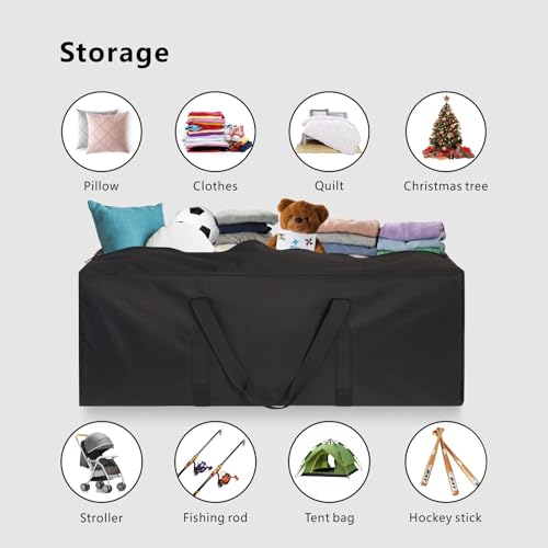 42x15x15 Inch Water-Resistant Storage Duffle Bag - 41Gal Black