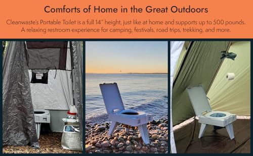Portable Folding Toilet with WAG Bag Disposables for Camping & Emergency Use
