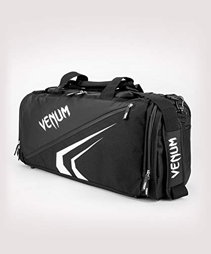 Venum Trainer Lite Evo Sports Bag - Black White, Large Main Compartments