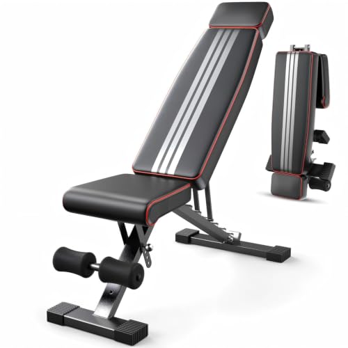 YoBotcam Adjustable Weight Bench with Extendable Backrest, 660LB Capacity for Home Gym