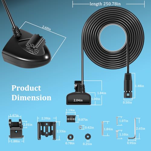 Transom Transducer for Humminbird Helix 5/7/8/9/10/12 - 150-220kHz, 1200ft Depth, 20ft Cable