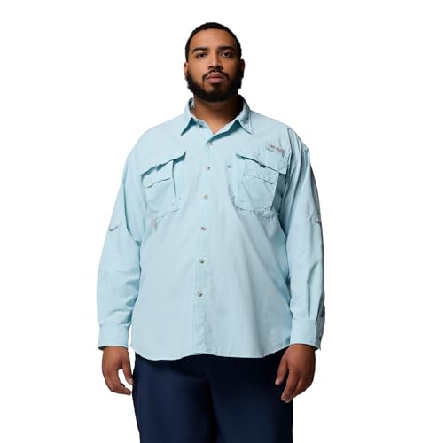 Columbia Men's PFG Bahama II Long Sleeve Shirt Large Marine Light - Fishing & Sun Protection
