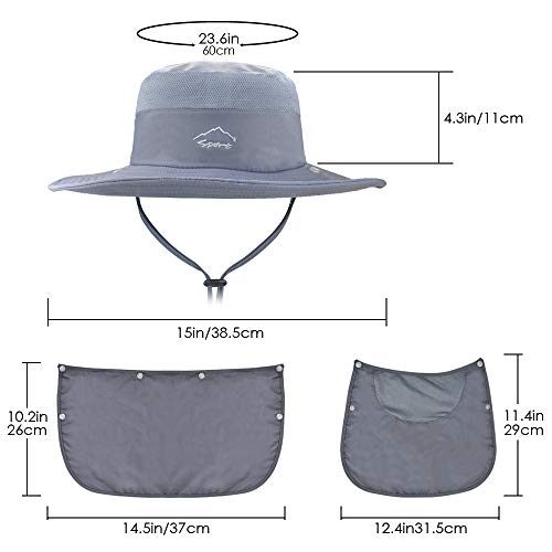 BROTOU Sun Cap Fishing Hats, UPF 50+ Wide Brim Outdoor Protection Hat, Sun Hat with Face & Neck Flap Cover for Men and Women (Army Green)