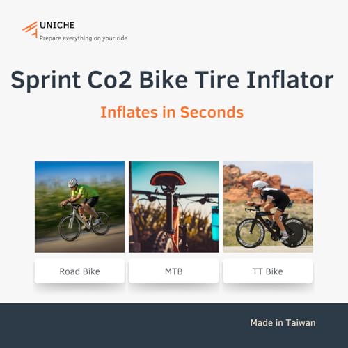 UNIQUE Silver CO2 Bike Tire Inflator with Push-to-Inflate System