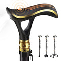 ISPUOOCTI Black Multifunctional Walking Cane with Alarm Light & Adjustable Height