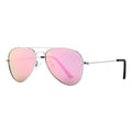 Kids Polarized Aviator Sunglasses for Little Girls Boys Age 3-8 (Silver/Rosepink Mirror)