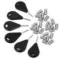 Surfboard Fin Key Set with 6 Fins & 24 Stainless Steel Screws - Black