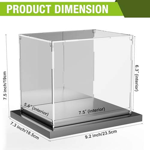 Mini Helmet Display Case with Mirror & Stackable Metal Base - Putros