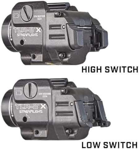 Streamlight TLR-8 X Tactical Weapon Light - 500-Lumen with Integrated Red Laser & Mounting Kit | Black