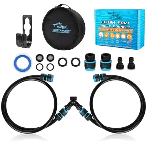 Twin Outboard Quick Connect Flush Kit for Yamaha & Honda Engines - Dual Engine Marine Flushing System