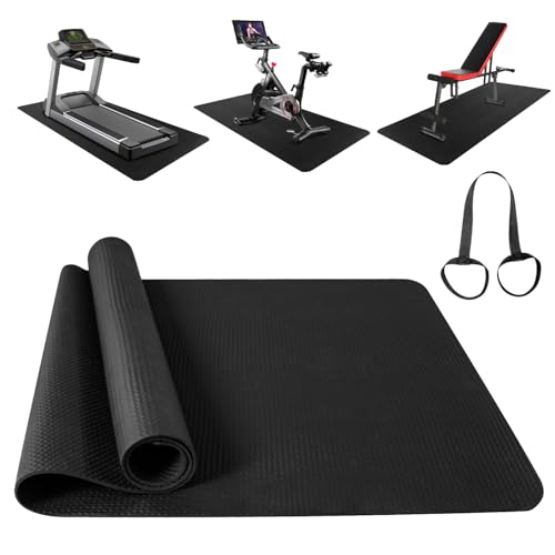 Foldable Treadmill and Bike Mat Set - 23.6 x 47.2 Inch Non-Slip Floor Protector for Indoor Gym Equipment - Variation 1pcs