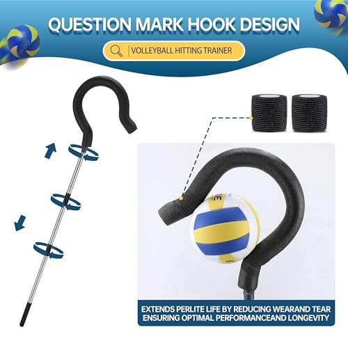 Adjustable Volleyball Spike Trainer with Real Ball Feel - Hitting & Jumping Practice Equipment