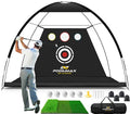 PodiuMax 10x7FT Golf Practice Net with Target and Real Balls for Backyard Swing Training
