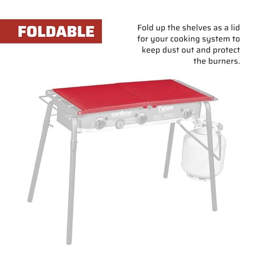 Camp Chef Folding Side Shelf Set for 2 Burners - Durable Prep Space Accessories