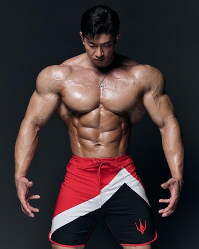 FIED IFBB 15-Inch Men's Physique Competition Posing Shorts - Mountain Red