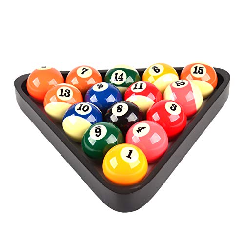 Solid Wood Pool Ball Rack Triangle with Black Finish - 2-1/4 Inch Billiard Ball Holder for Table