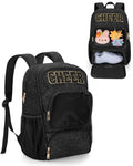 Cheerleading Backpack with Glitter 'CHEER' Design, Large Laptop & Shoe Compartments