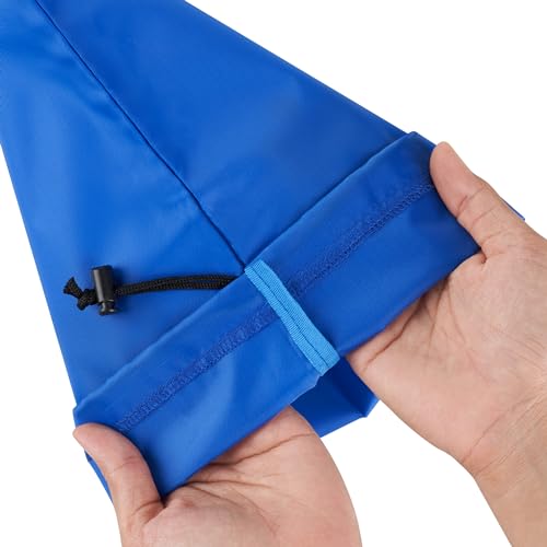 Blue Nylon Drawstring Bag with Toggle - 12 x 16 Inch Multi-Use Organizer Set of 6