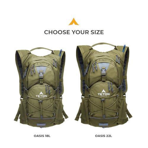 Olive 18L Hydration Backpack with 2L Water Bladder for Hiking Running Cycling