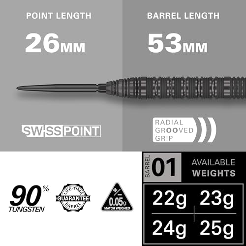 Target Darts Bolide Void 23G Black & Yellow Tungsten Steel Tip Darts Set