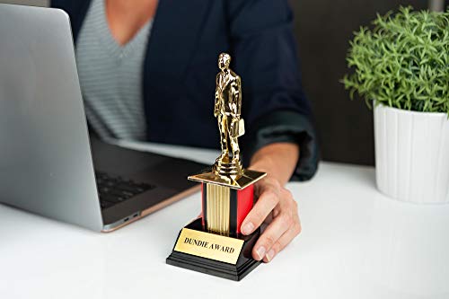 The Office Dundie Award Replica Trophy with 6 Interchangeable Plates - 8 Inches Tall